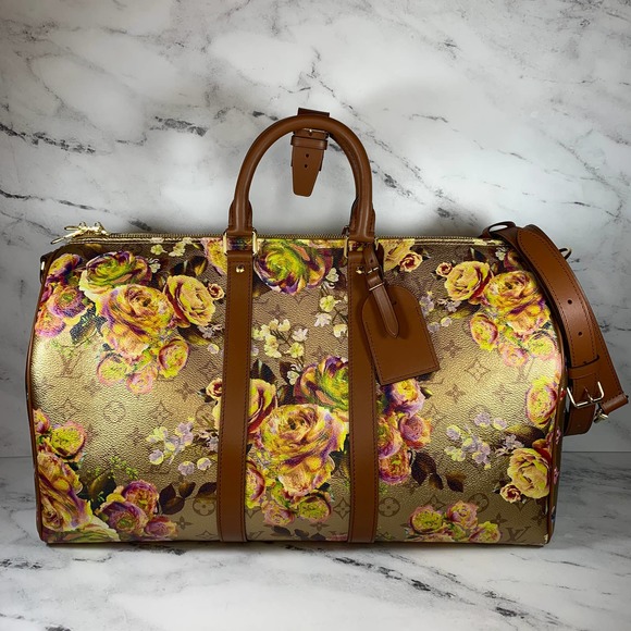 ❌❌ Louis Vuitton Garden Keepall 45 bandouliere Gold Monogram Party travel bag LV - Picture 16 of 16